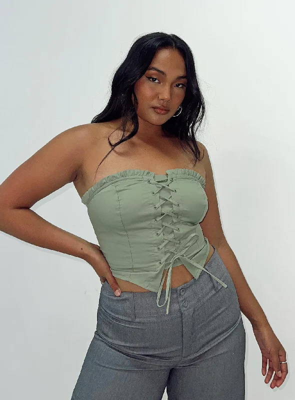 Yazmin Strapless Corset Green Gym