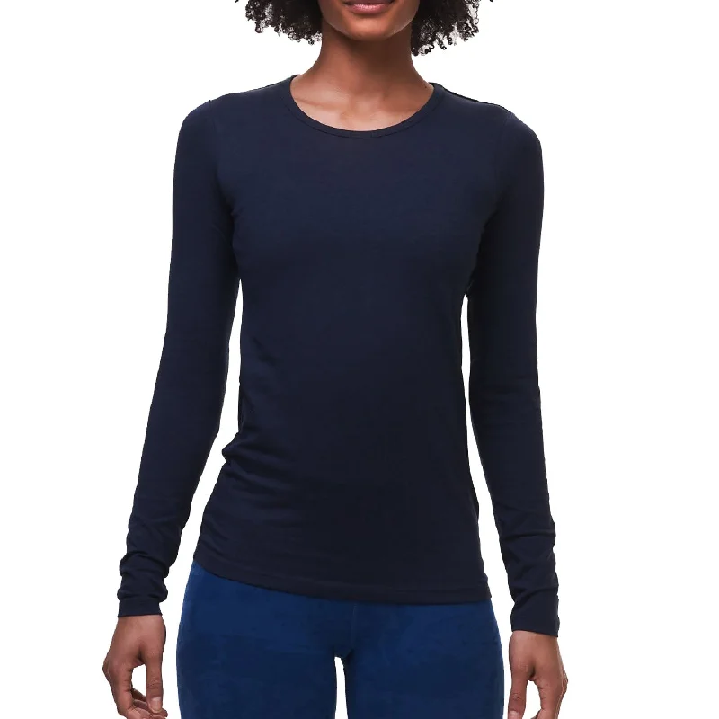 Tasc Womens NOLA II Long Sleeve T-Shirt - Classic Navy Stylish Women's Tropical 