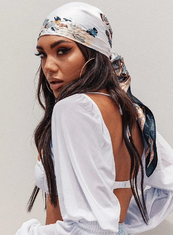 Gemini Satin Scarf Black & White Modern Women's 