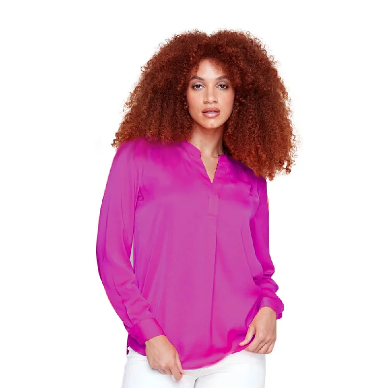 Renuar Airflow Long Sleeve Blouse - Orchid Refined Women's Classic 