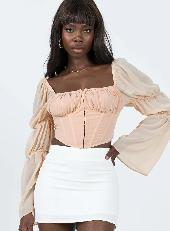 Angelina Ballet Top Champagne Elegant Women's 
