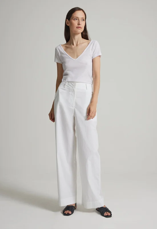 Adrien Cotton Pant - White Feminine Women's Soft 