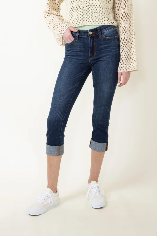 Judy Blue Mr Vintage Cuff Capri Skinny Jeans for Women | 72115REG