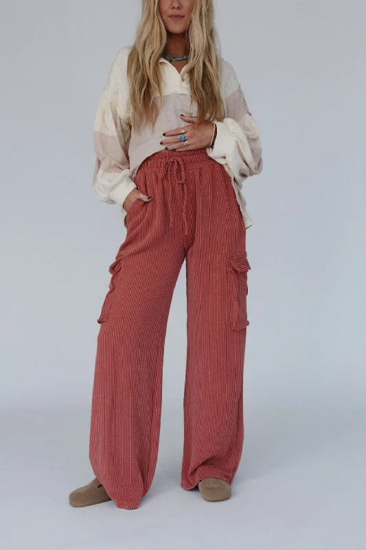 The Nest Keep It Cool Wide Leg Pants - Cinnamon