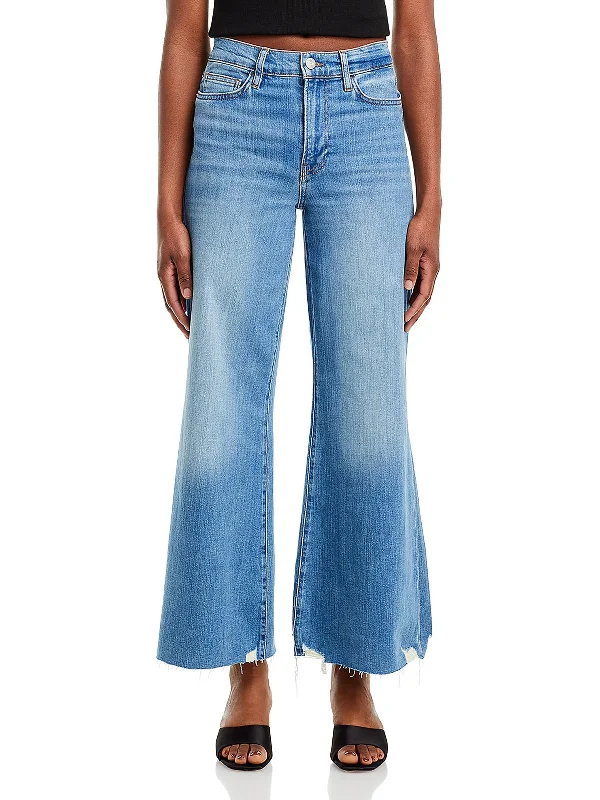 Le Palazzo Womens High Rise Denim Wide Leg Jeans