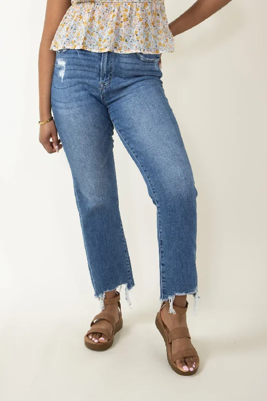 Mica High Rise Straight Crop Jeans for Women | MDP-T1280