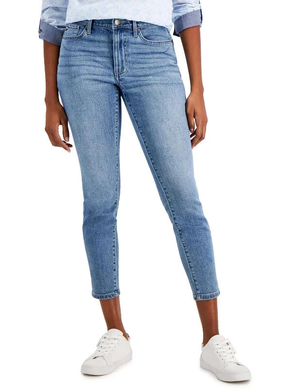 Womens High Rise Cropped Ankle Jeans Business