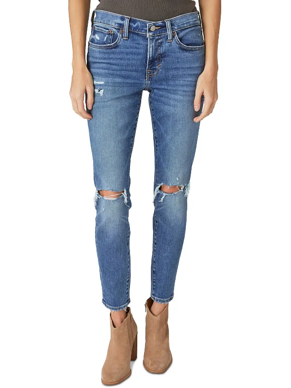 Womens Mid Rise Medium Wash Skinny Jeans Country