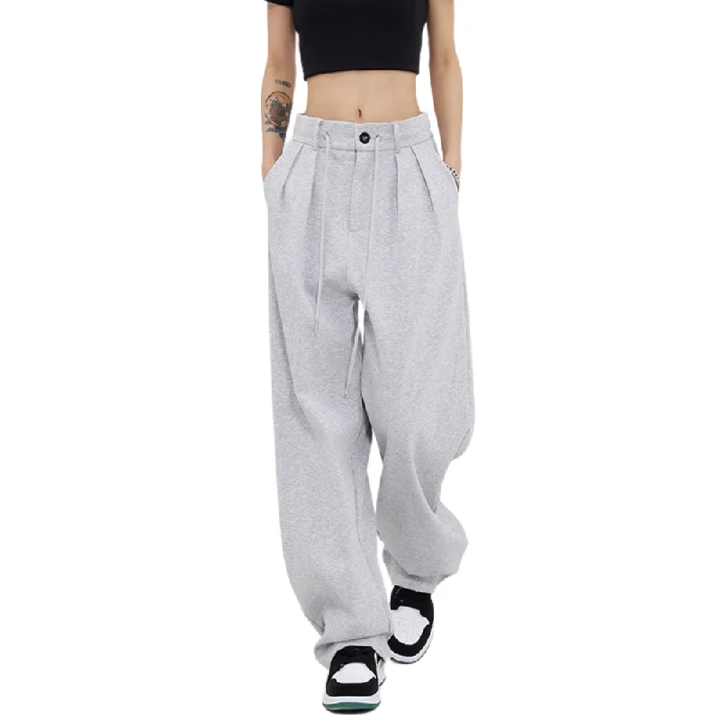 Women's Simple Loose Sweatpants Monochromatic All - in - one