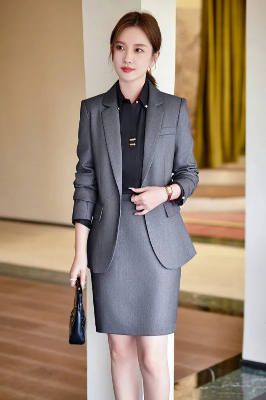 Gray Coat and Skirt
