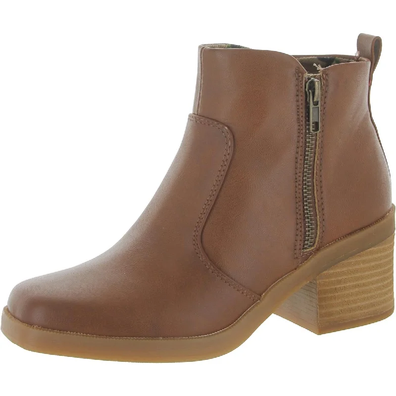 B.O.C. Womens Lexy Faux Leather Square Toe Booties