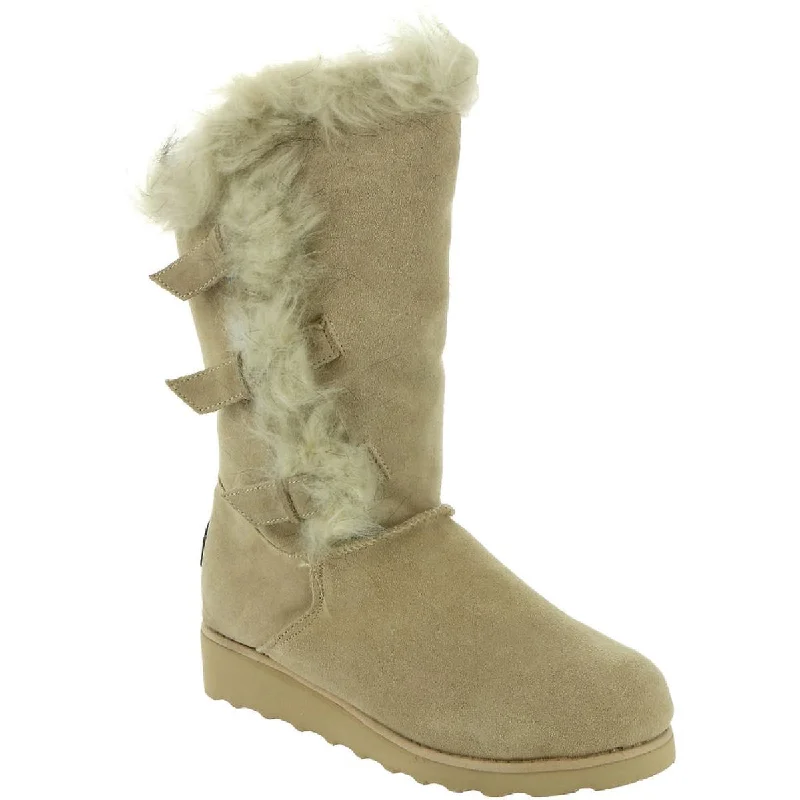 Bearpaw Womens Geneviieve Suede Wool Lined Winter Boots