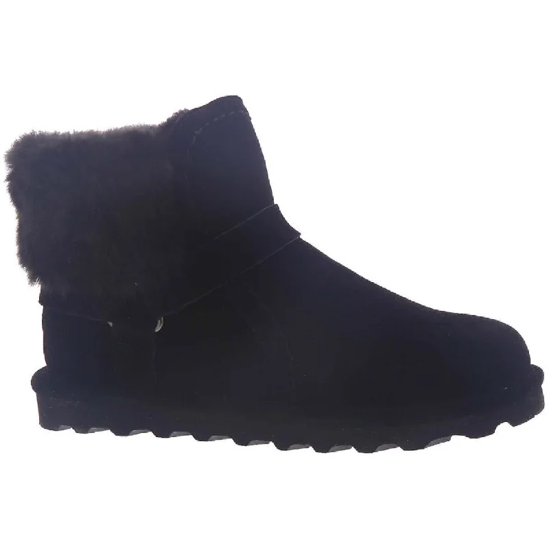 Bearpaw Womens Konnie Suede Winter Ankle Boots Dapper Women's Bow - adorned