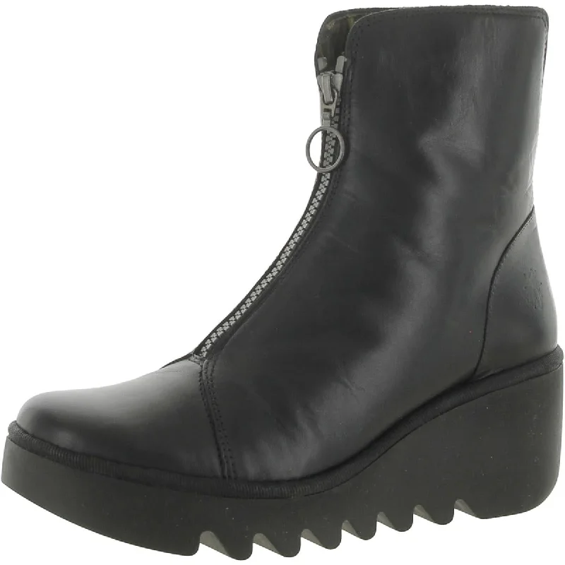 FLY London Womens Naomi Leather Ankle Wedge Boots