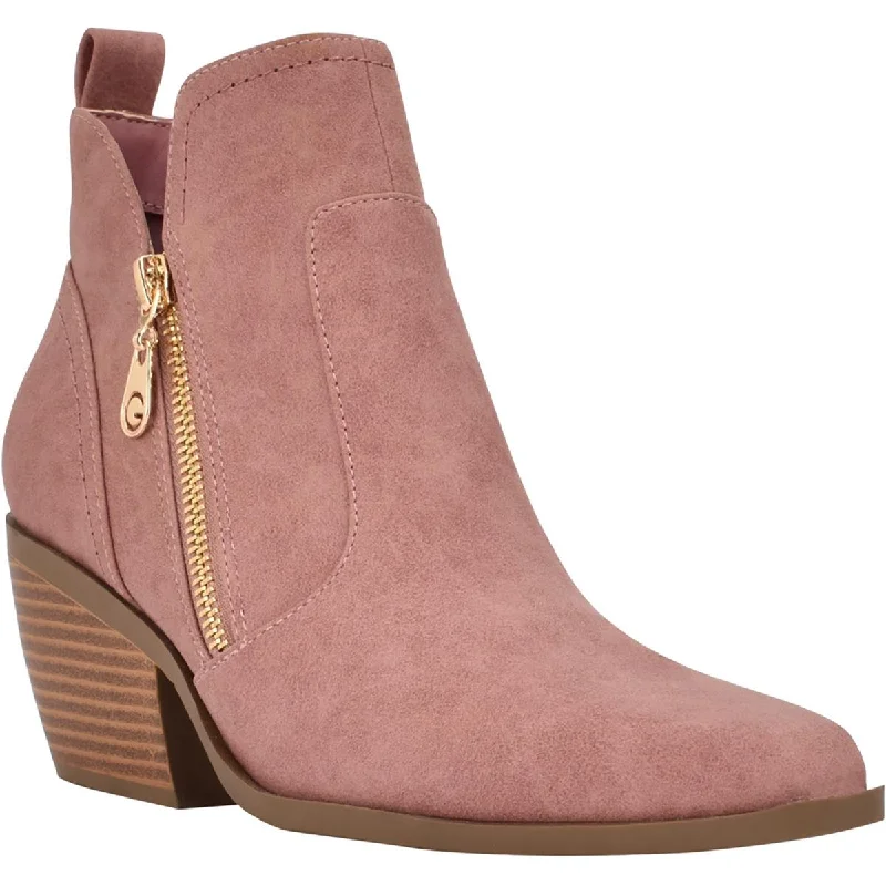 GBG Los Angeles Womens Vissa Zipper Ankle Booties