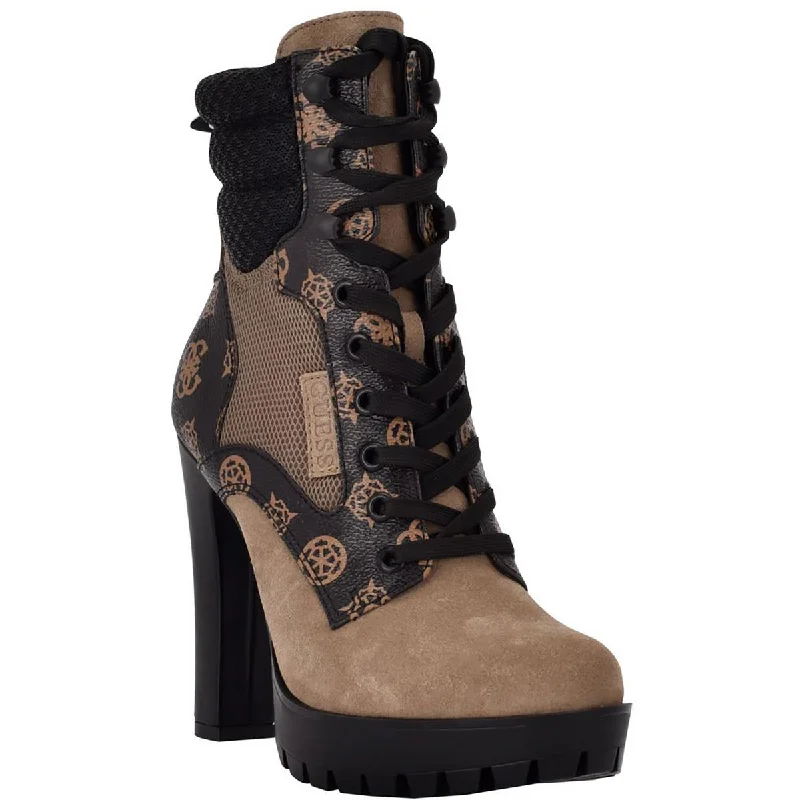 Guess Womens Talore 2 Leather Lace-up Ankle Boots