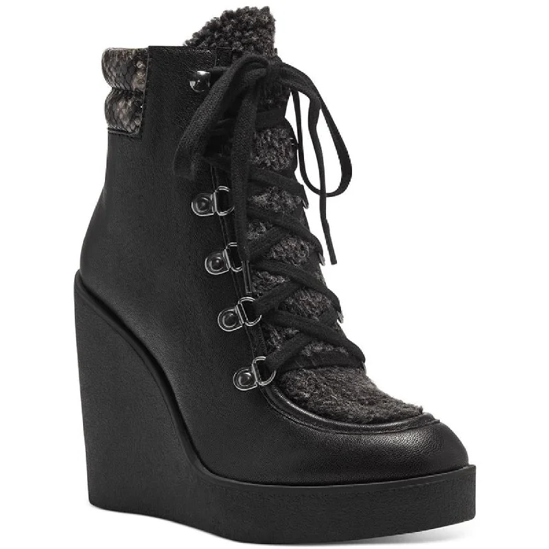 Jessica Simpson Womens Maelyn Leather Zipper Ankle Boots