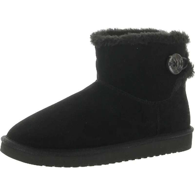 Koolaburra Womens Nalie Mini Suede Faux Fur Winter & Snow Boots