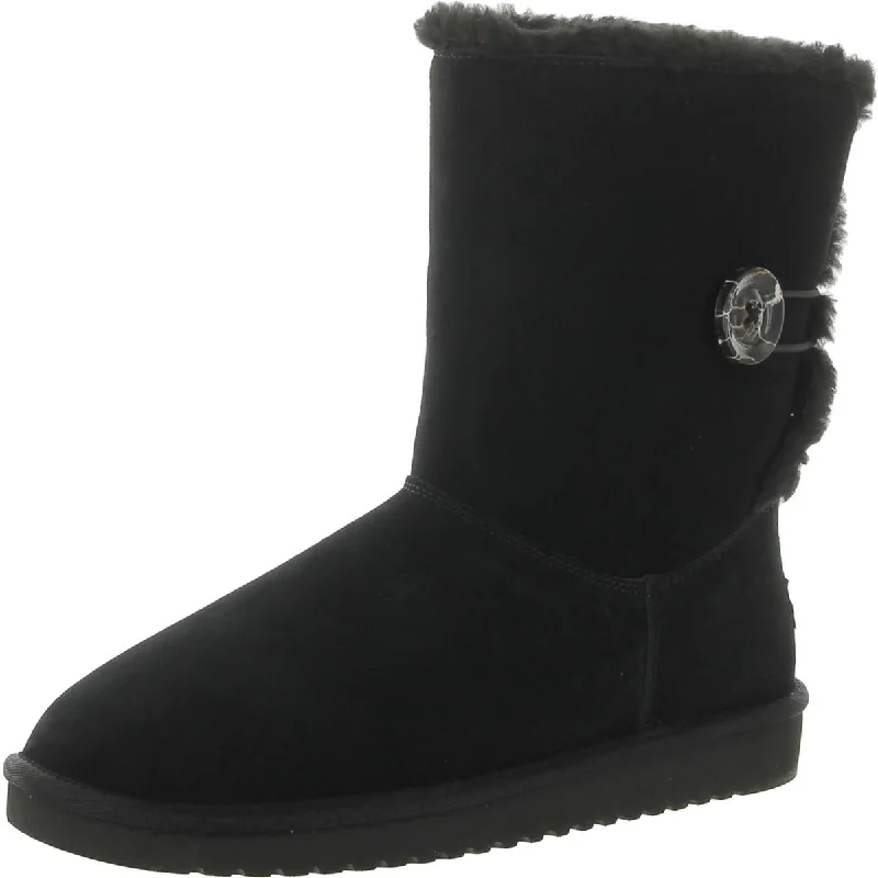 Koolaburra Womens Nalie Short Suede Faux Fur Winter & Snow Boots