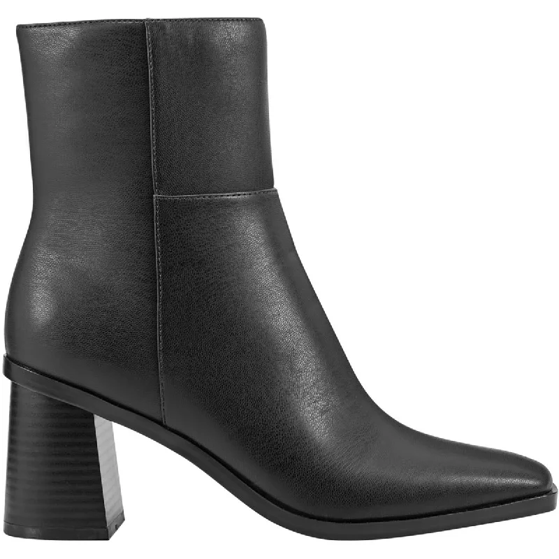 Marc Fisher Womens Dairey 2 Faux Leather Square Toe Booties