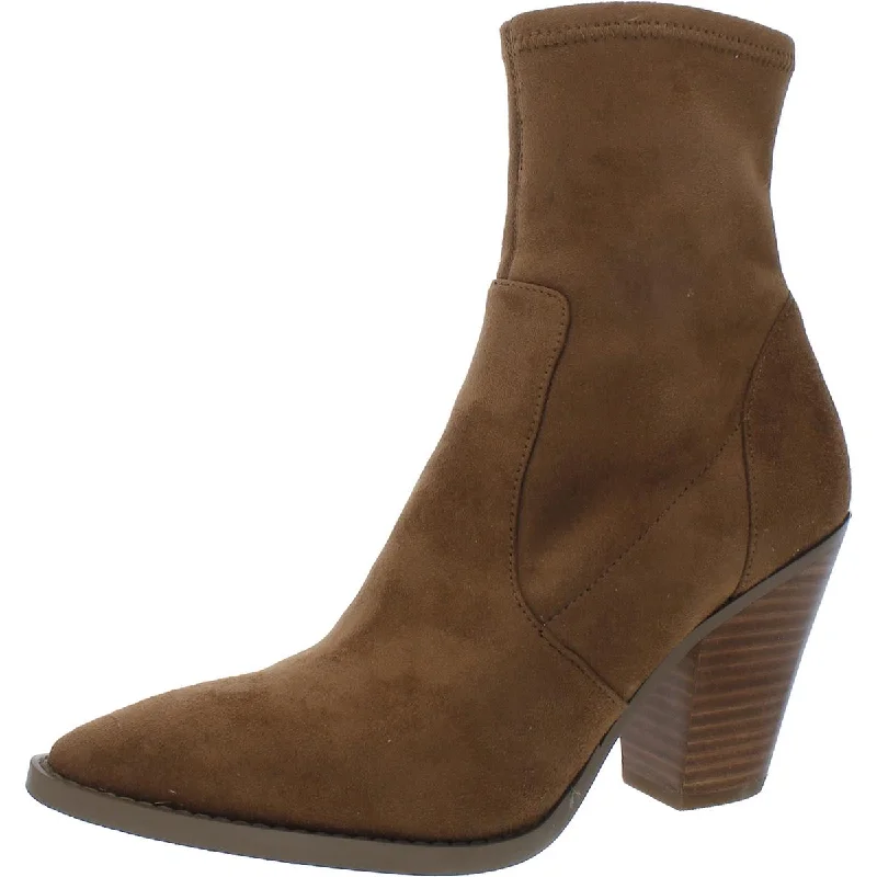 MICHAEL Michael Kors Womens Dover Faux Suede Stacked Heel Booties British Gentlewoman Style MICHAEL Michael Kors Womens Dover Faux Suede Stacked Heel Booties British Gentlewoman Style