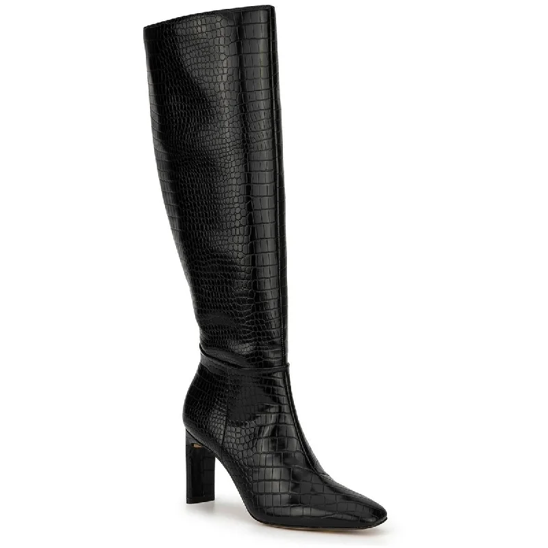 New York & Company Womens Faux Leather Tall Knee-High Boots