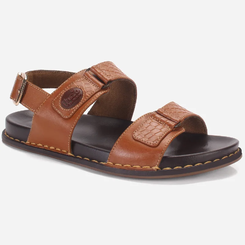 Men "VEERO" Leather Open Toe Summer Flat Sandals Traditional Women's Wool