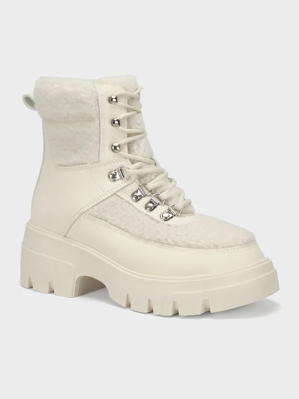 Womens "BAIZEL" Faux Fur Lace Up Boots Modern Women's 