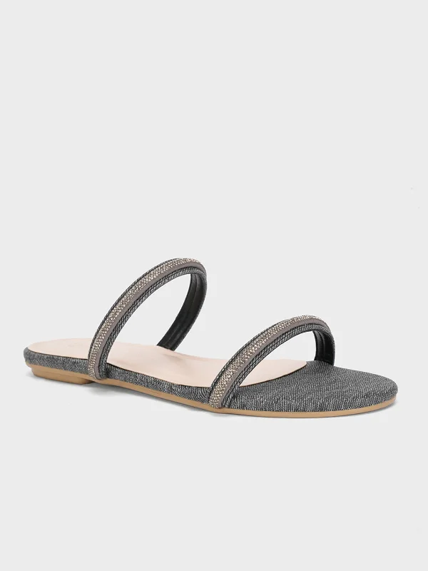 Women's "GLAUCIO" Strappy Open Toe Slippers Classic Women's Tweed