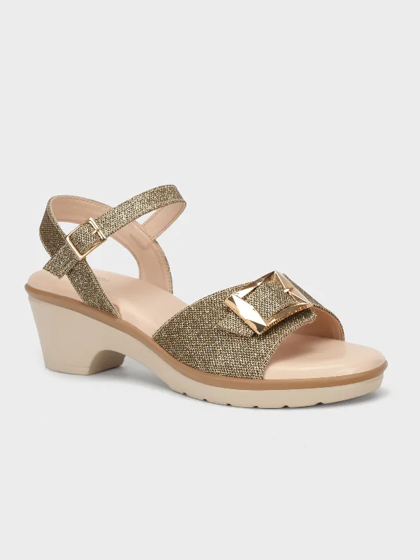 Women's "TRUONG" Shimmer Block Heel Sandals Bold Women's Statement