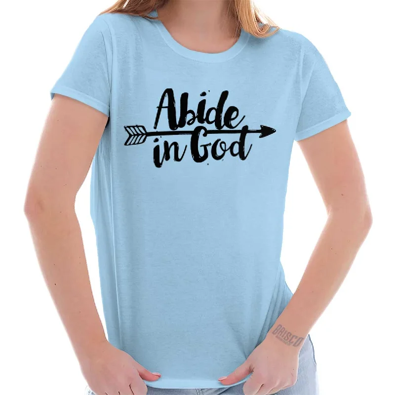 Abide God Ladies T Shirt Confident Women's High - fashion