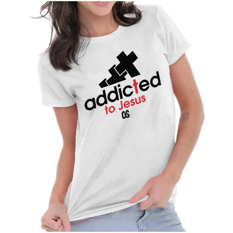Addicted to Jesus Ladies T Shirt Compression