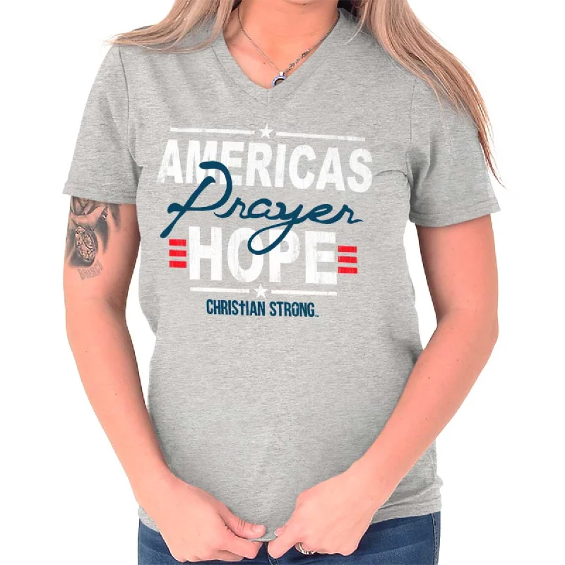 America's Hope V-Neck T Shirt Sporty Women's Tennis