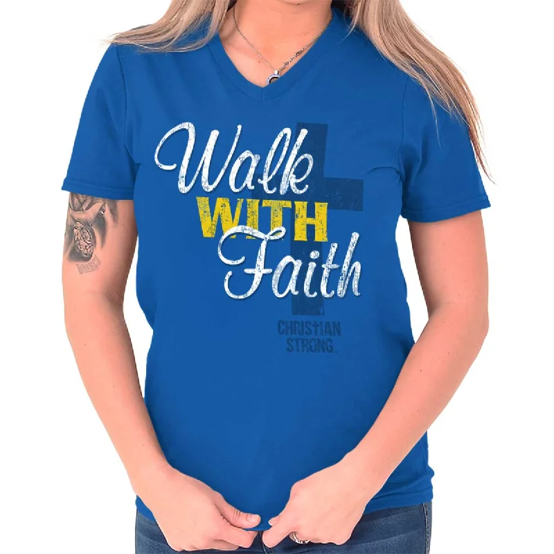 Walk With Faith V-Neck T Shirt